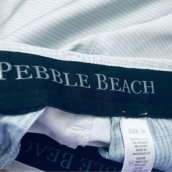 Pebble Beach Gray Golf Shorts Elastic/Silicon-Logo Waistband Flat Front 34 NWOT - Picture 8 of 9